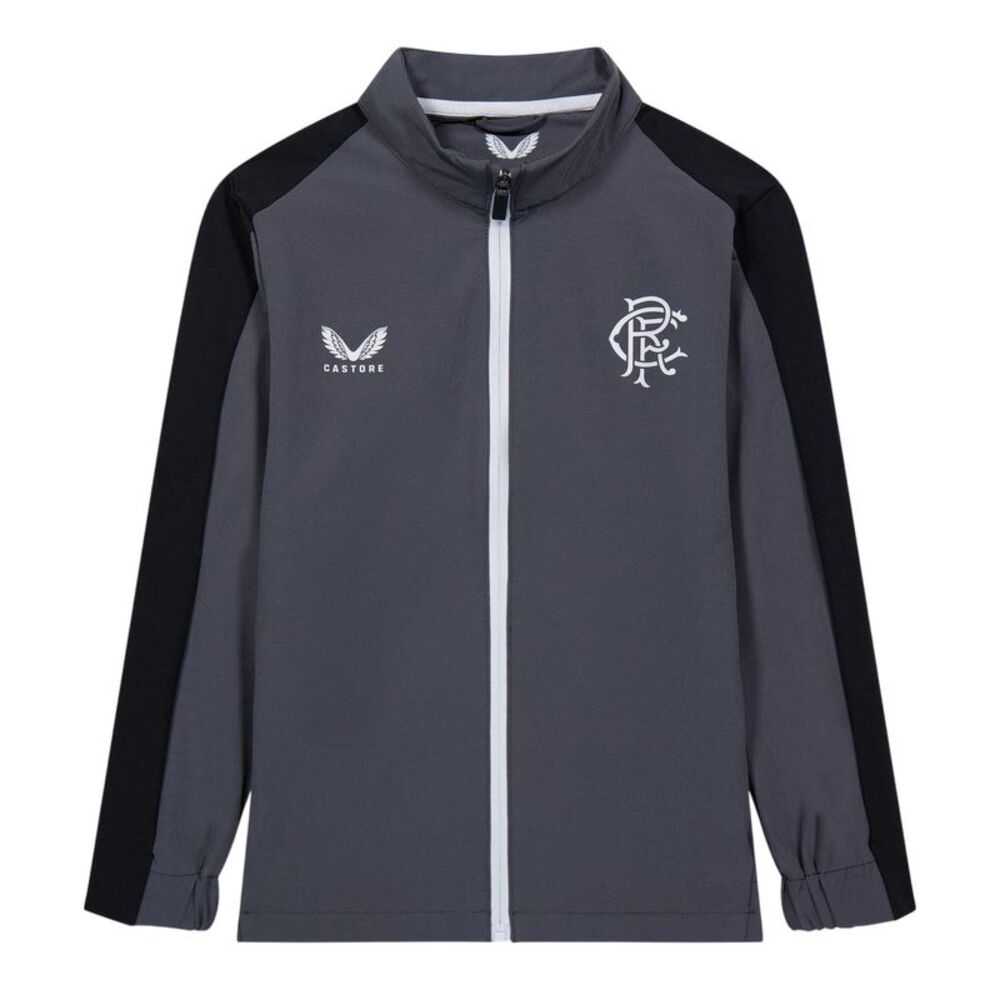 Castore Childrens/Kids Rangers FC Mock Neck Relaxed Fit Track Jacket / Iron Gate